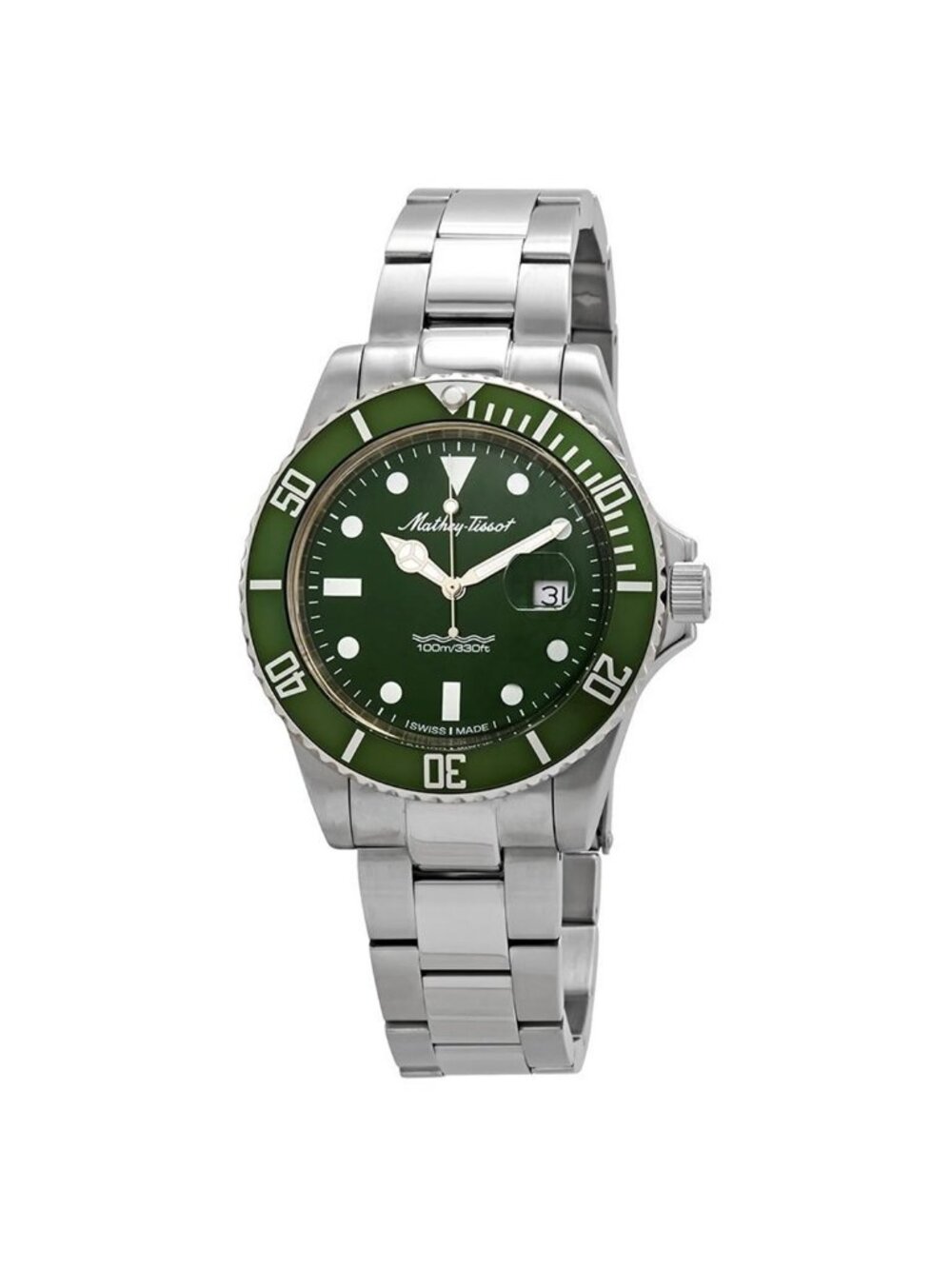 NWT Mathey-Tissot Mathey Vintage Quartz Green Dial Men's Watch